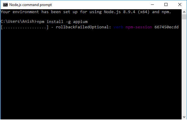 how to open appium server from command prompt