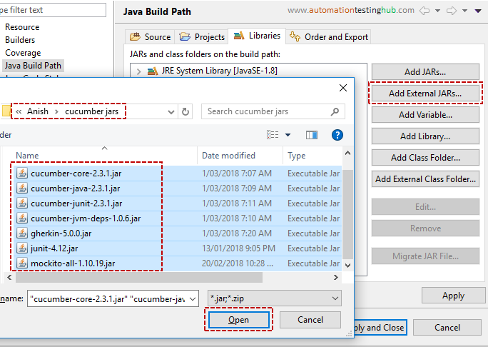 download cucumber jar files for eclipse