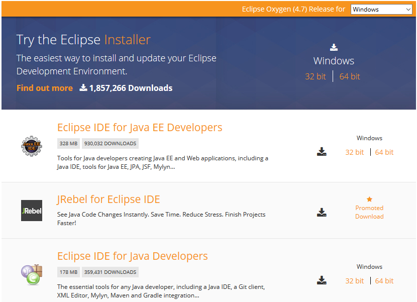 latest version of eclipse ide for java developers