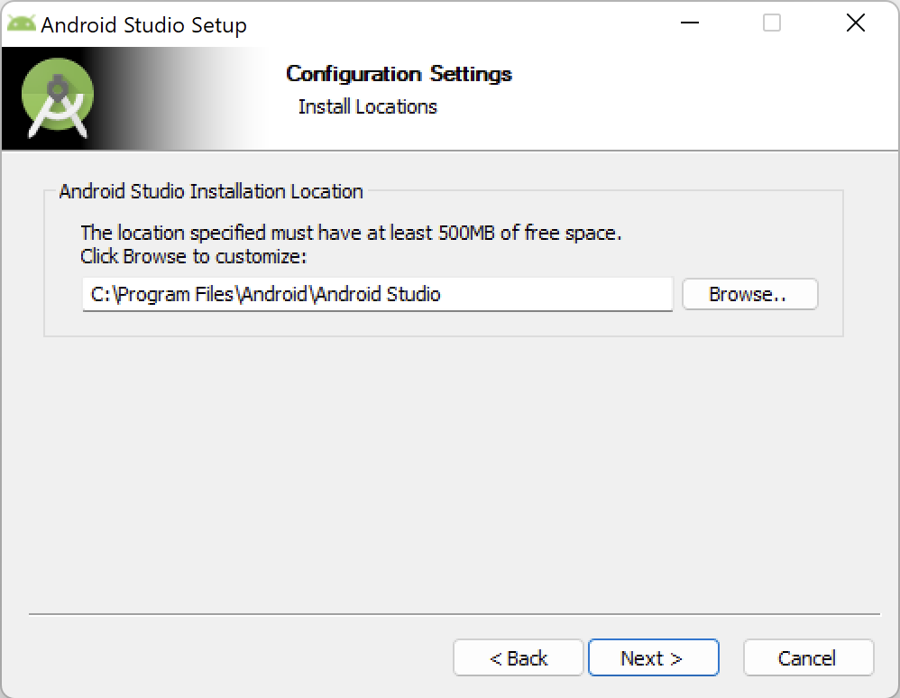 Android Studio - Install Location