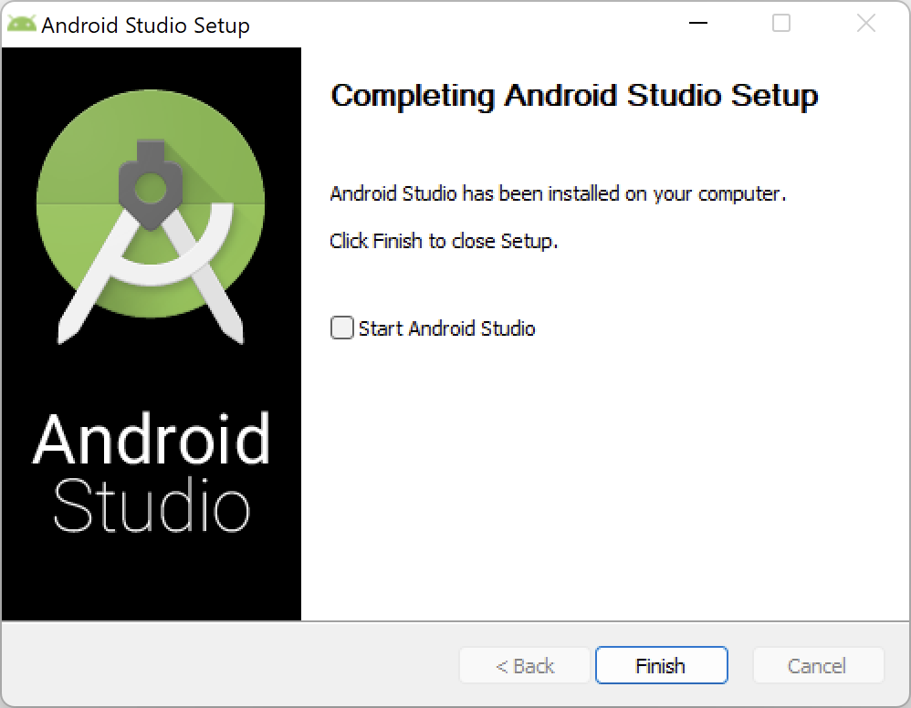 Completing Android Studio Setup - Finish Installation