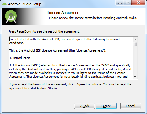 License Agreement Screen