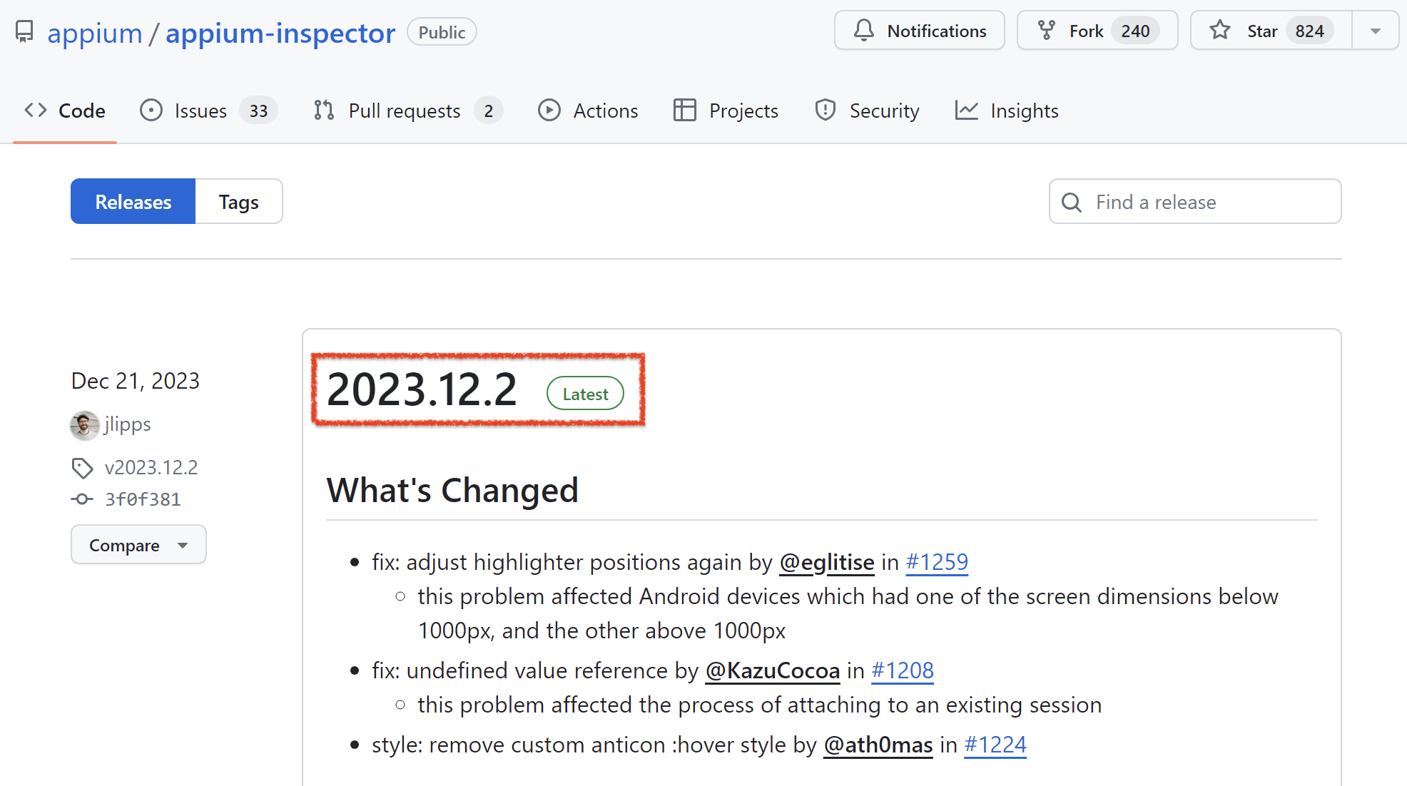 Appium Inspector latest release - Github