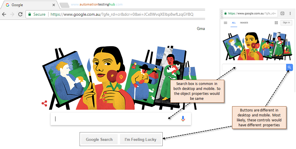 Some objects might be different in desktop and mobile browsers