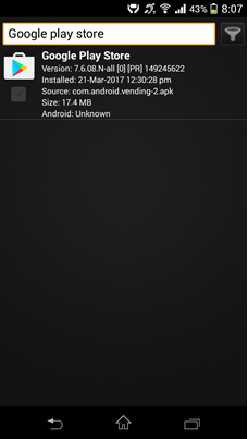 google play store app search in APK Info