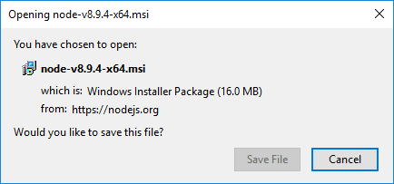 Node JS LTS Save File
