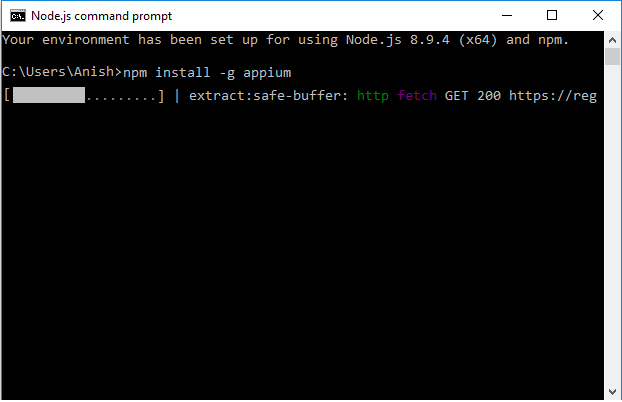 npm appium install - step 2