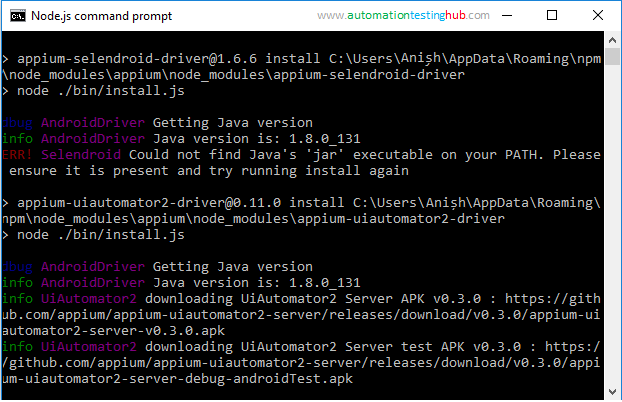 NPM adding dependencies for Appium