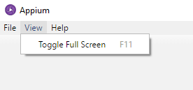 View menu - Toggle Full Screen option