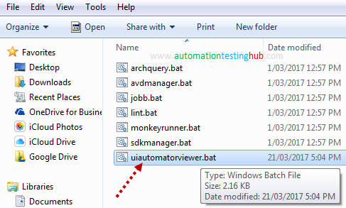 uiautomatorviewer.bat in bin folder