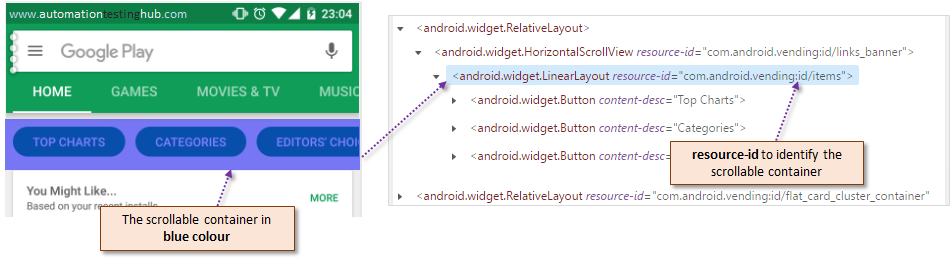 Appium Horizontal Scroll - setAsHorizontalScroll()