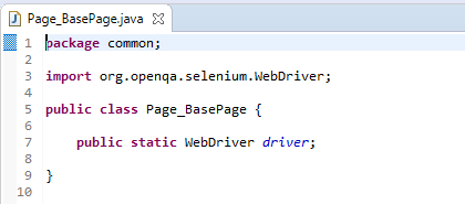 BasePage class with WebDriver instantiation