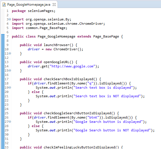 Contents of Cucumber Selenium code class