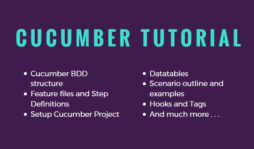 Cucumber BDD Tutorial - Topics covered