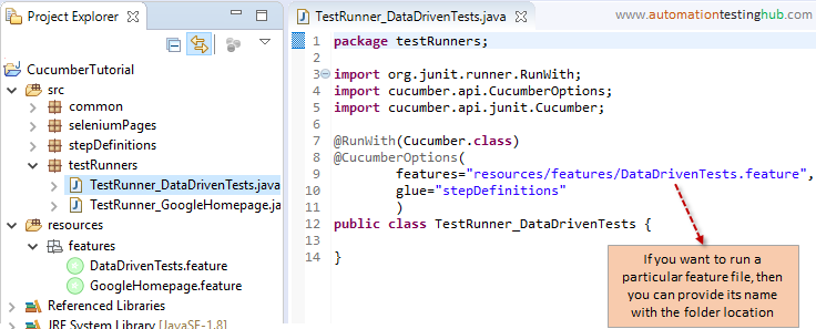 Test Runner class for data driven tests