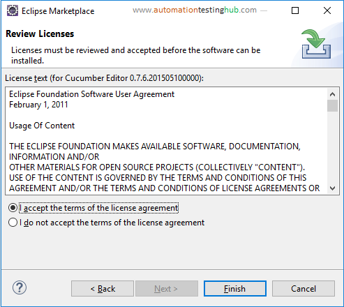 License Agreement screen