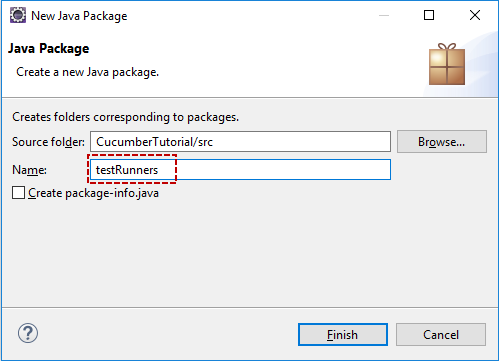 Give package name for test runner classes