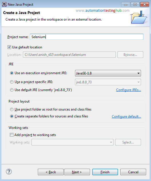 Eclipse - New Java Project