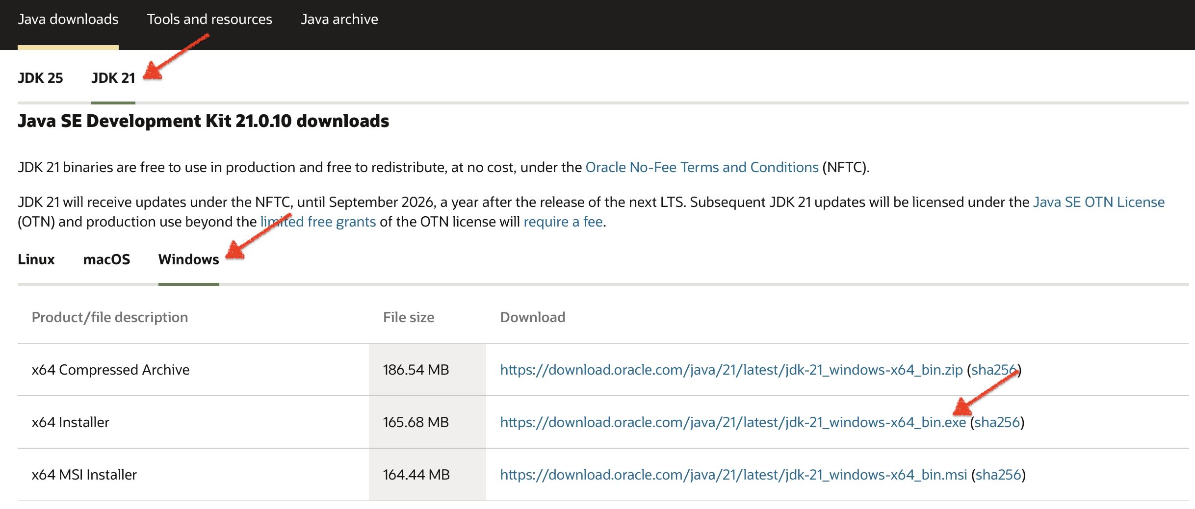 Download JDK from Oracle website