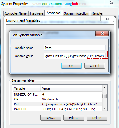 Add GeckoDriver in Path Variable - Windows 7