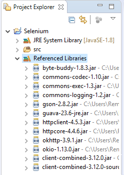 Referenced Libraries in Eclipse Project