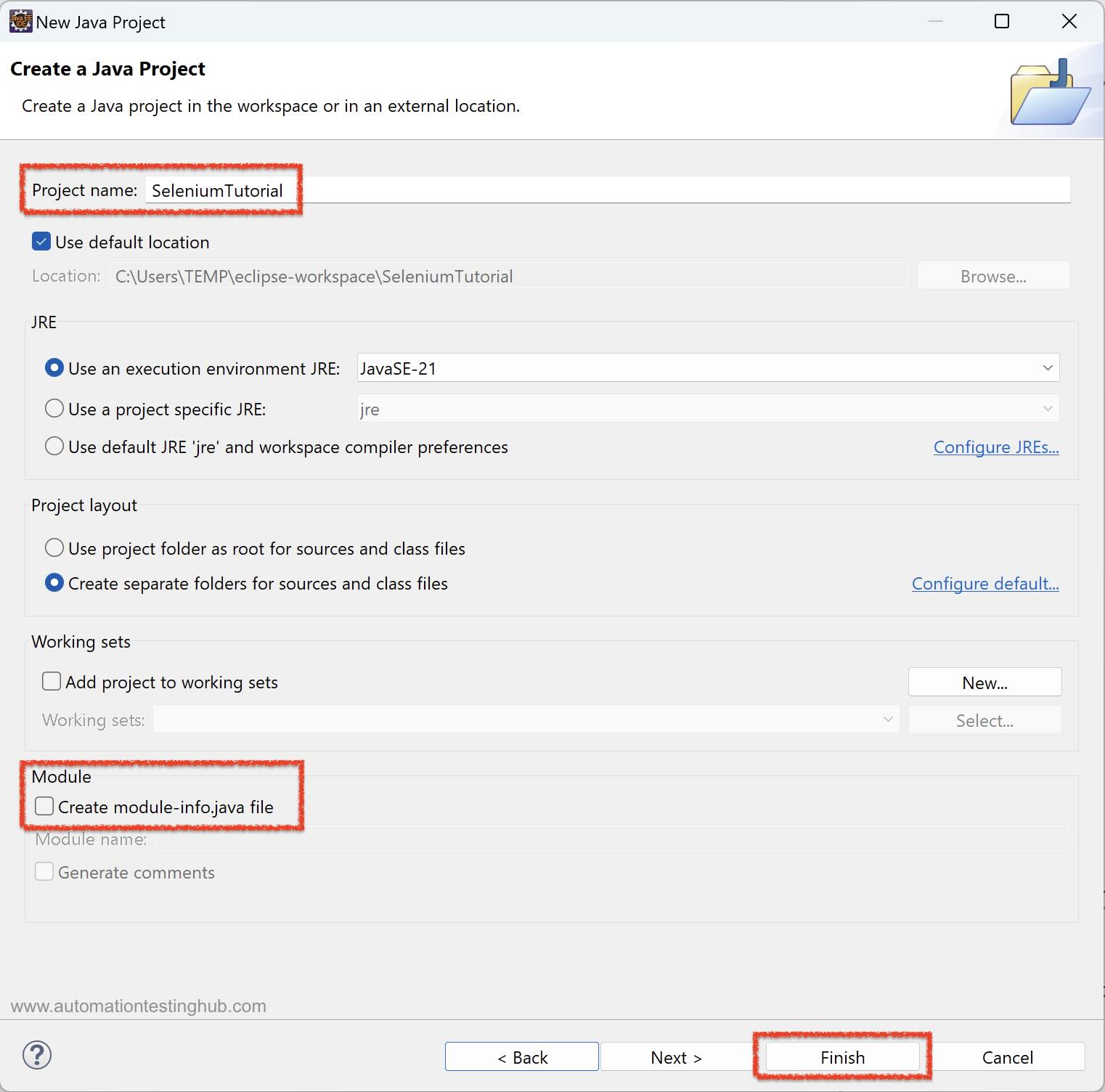 New java project - SeleniumTutorial