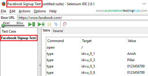 Script name updated in Selenium IDE