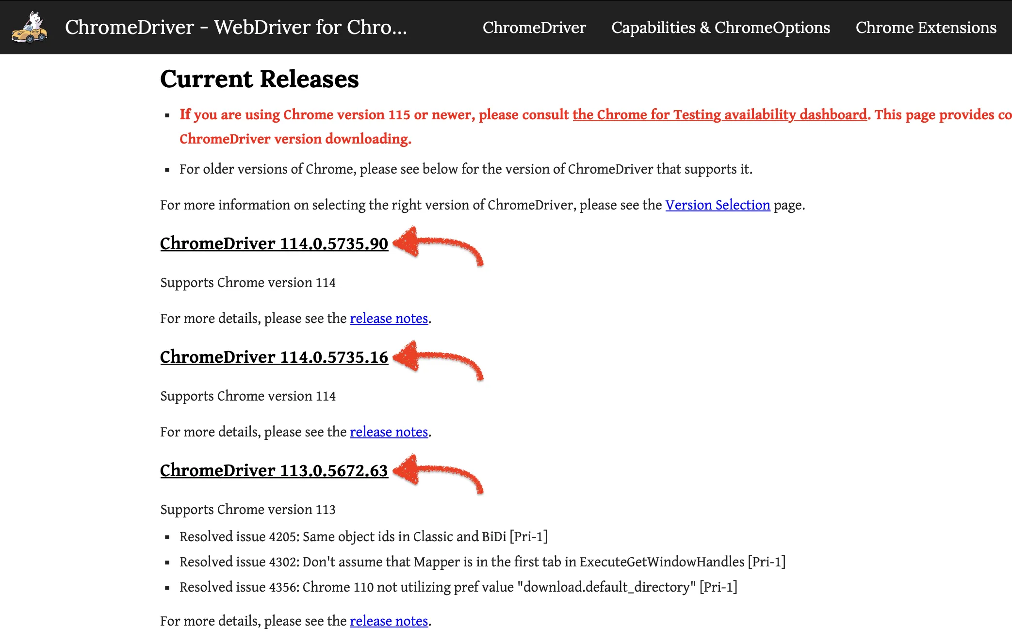 selenium-chromedriver-latest-version