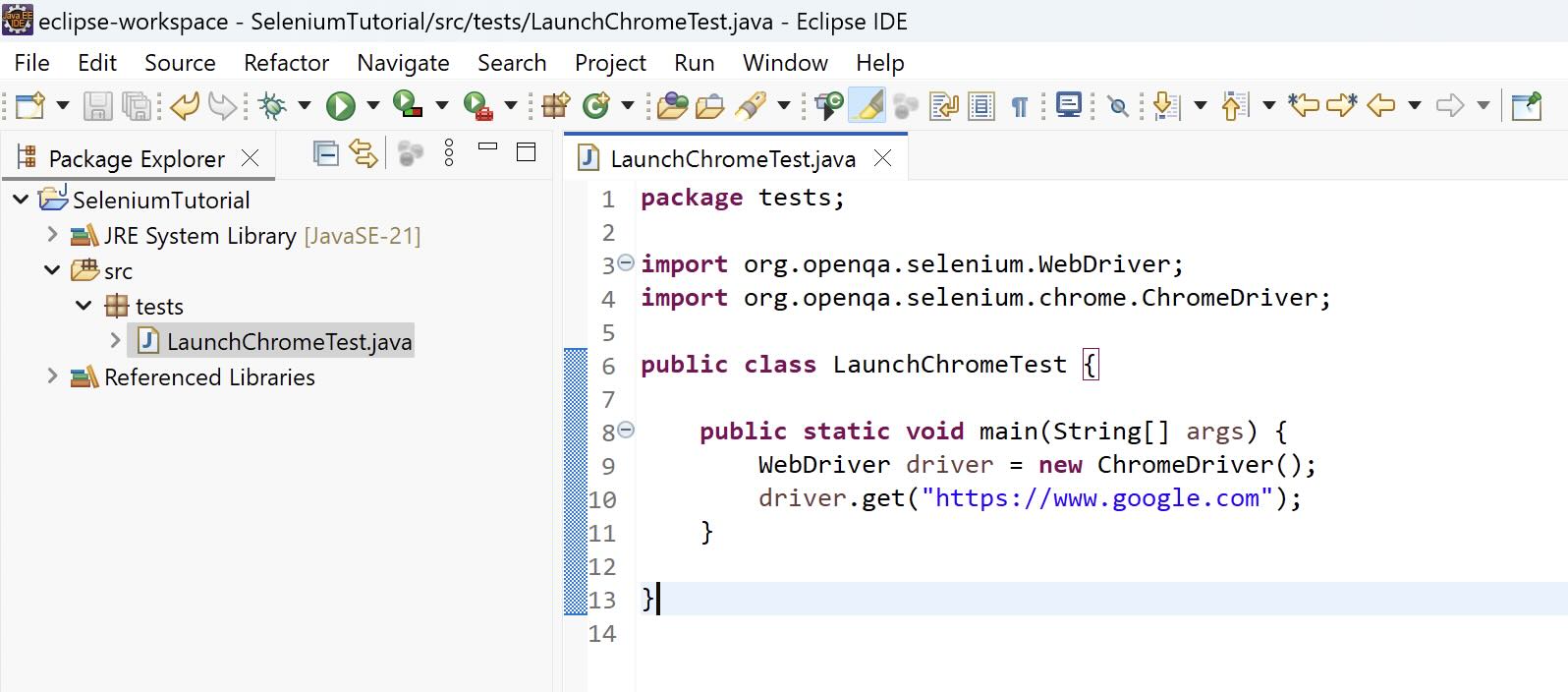 First Selenium Test Script