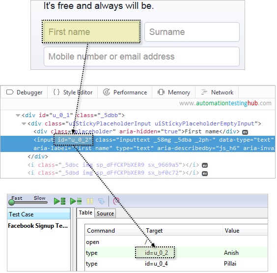 Selenium IDE locators - Locate by ID