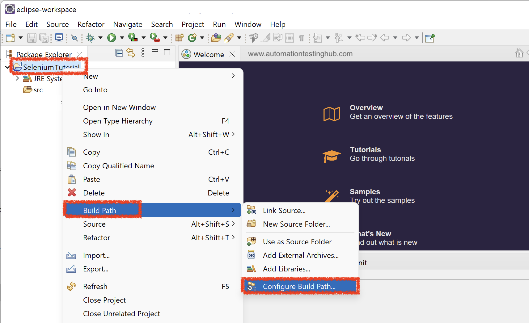 Selenium Tutorial - Configure Build Path