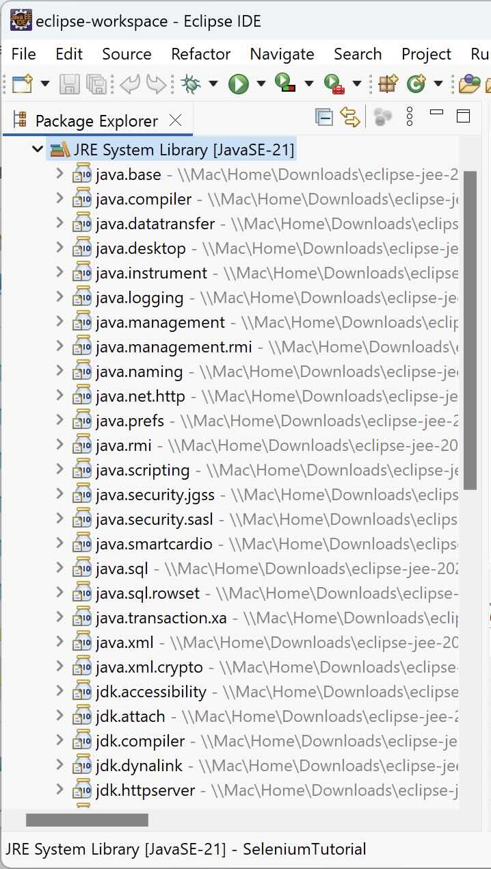Default JRE System Library Jar files