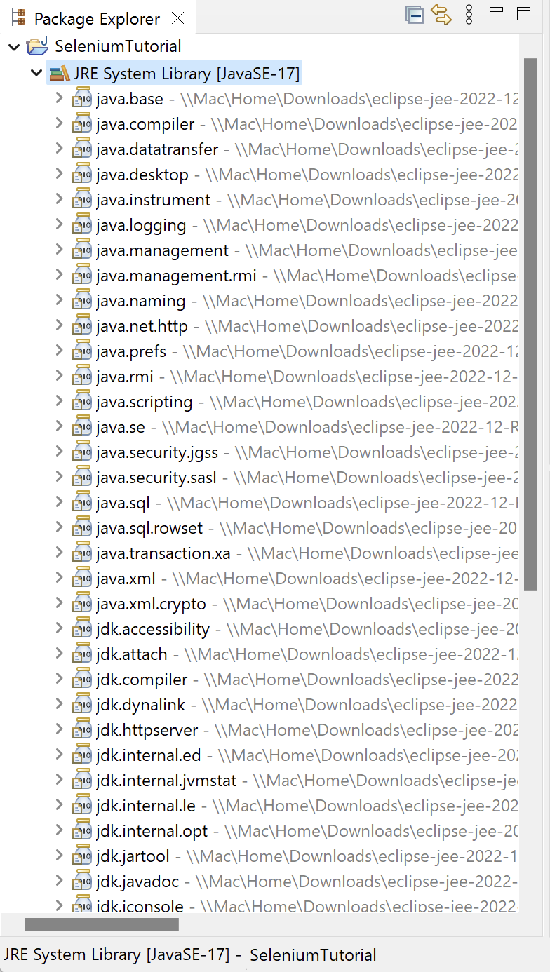 Default JRE System Library  Jar files