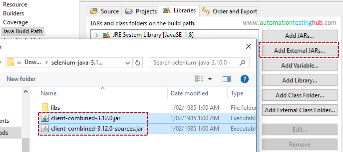 Selenium WebDriver - Add External Jars