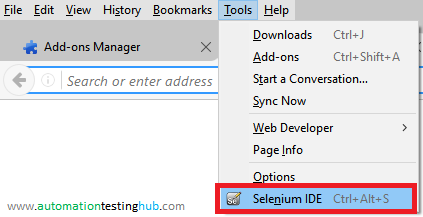 Open Selenium IDE