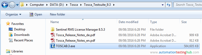 Install Tosca Trial Version - Tosca.exe