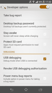 Enable USB Debugging